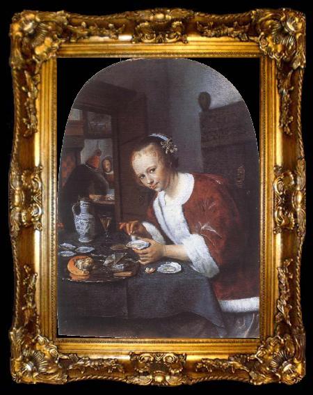 framed  Jan Steen The oysters eater, ta009-2